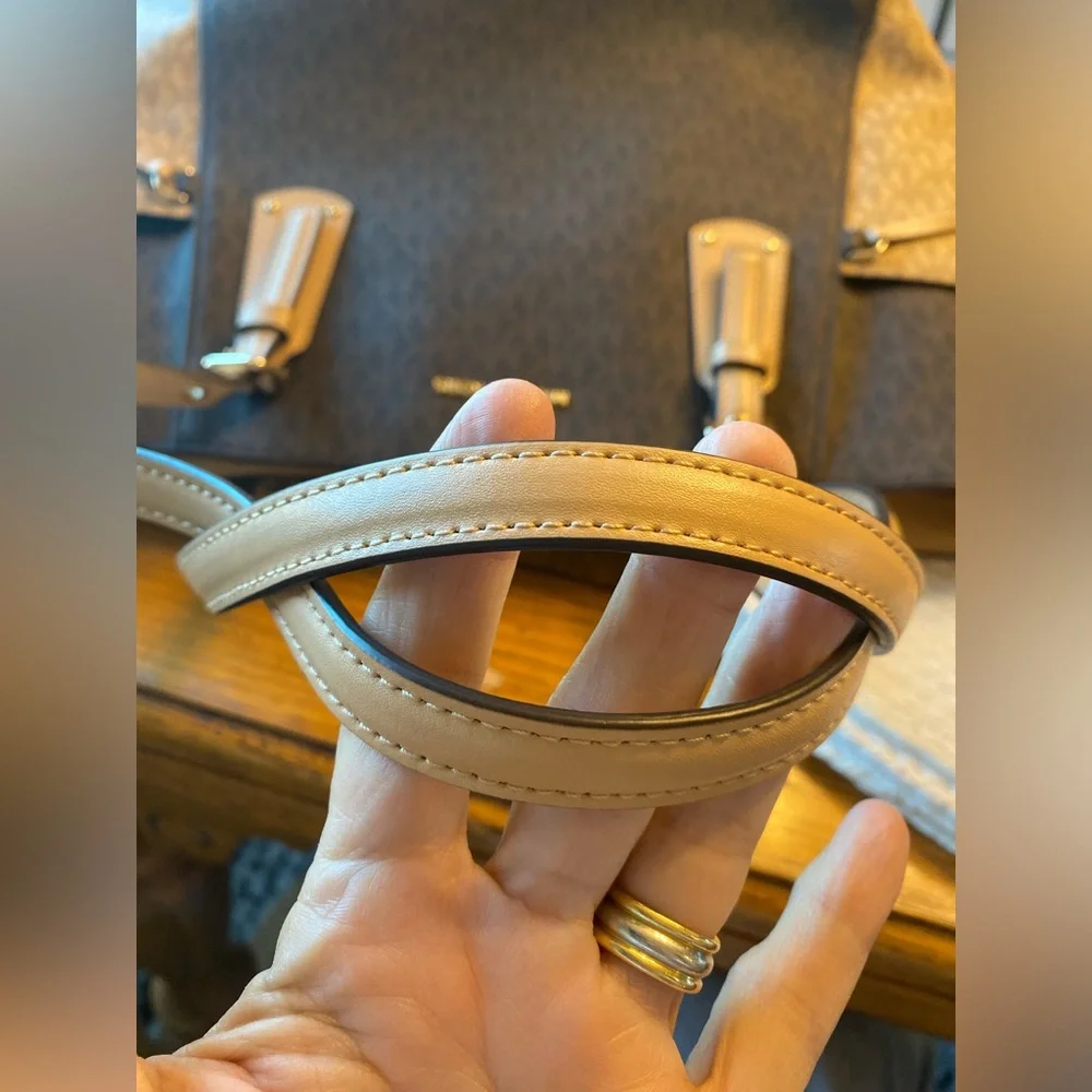 Dark Brown and Beige Bag Michael Kors Voyager East West Tote